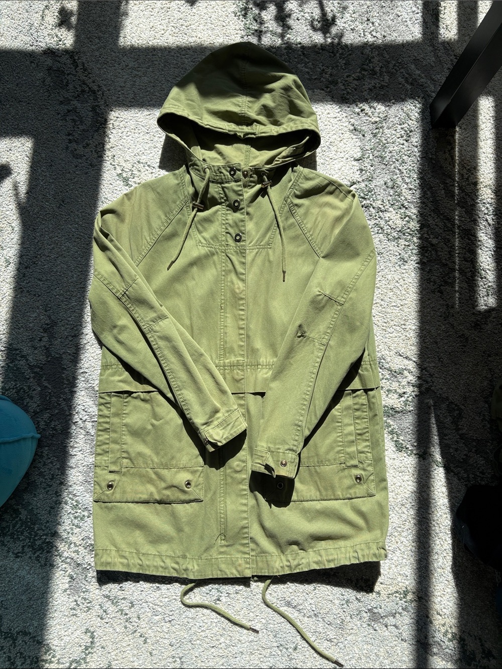 Forever 21 Olive Green Utility Hooded Jacket